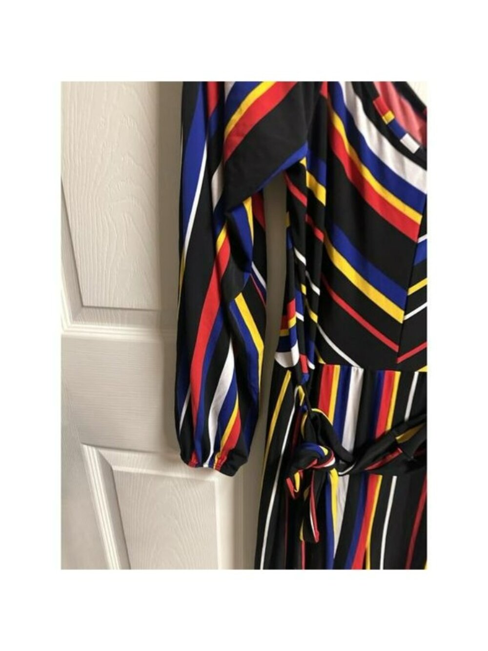 Curvy Girl Ashley Stewart Plus Women Sz 2X Rainbow Striped New Jumpsuit Bodycon - Picture 3 of 9